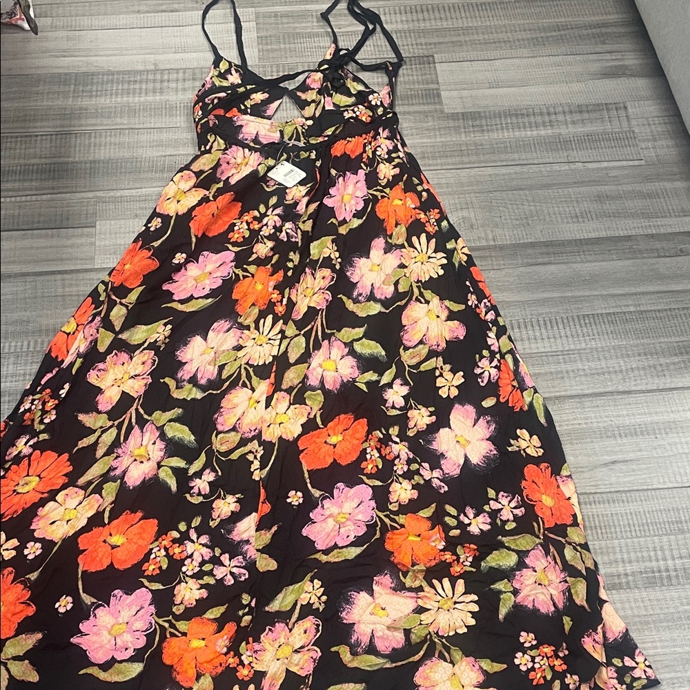 Free People Floral Maxi Dress - Black, Pink, Orange - Picture 8 of 10